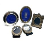 5 x .925 sterling photograph frames