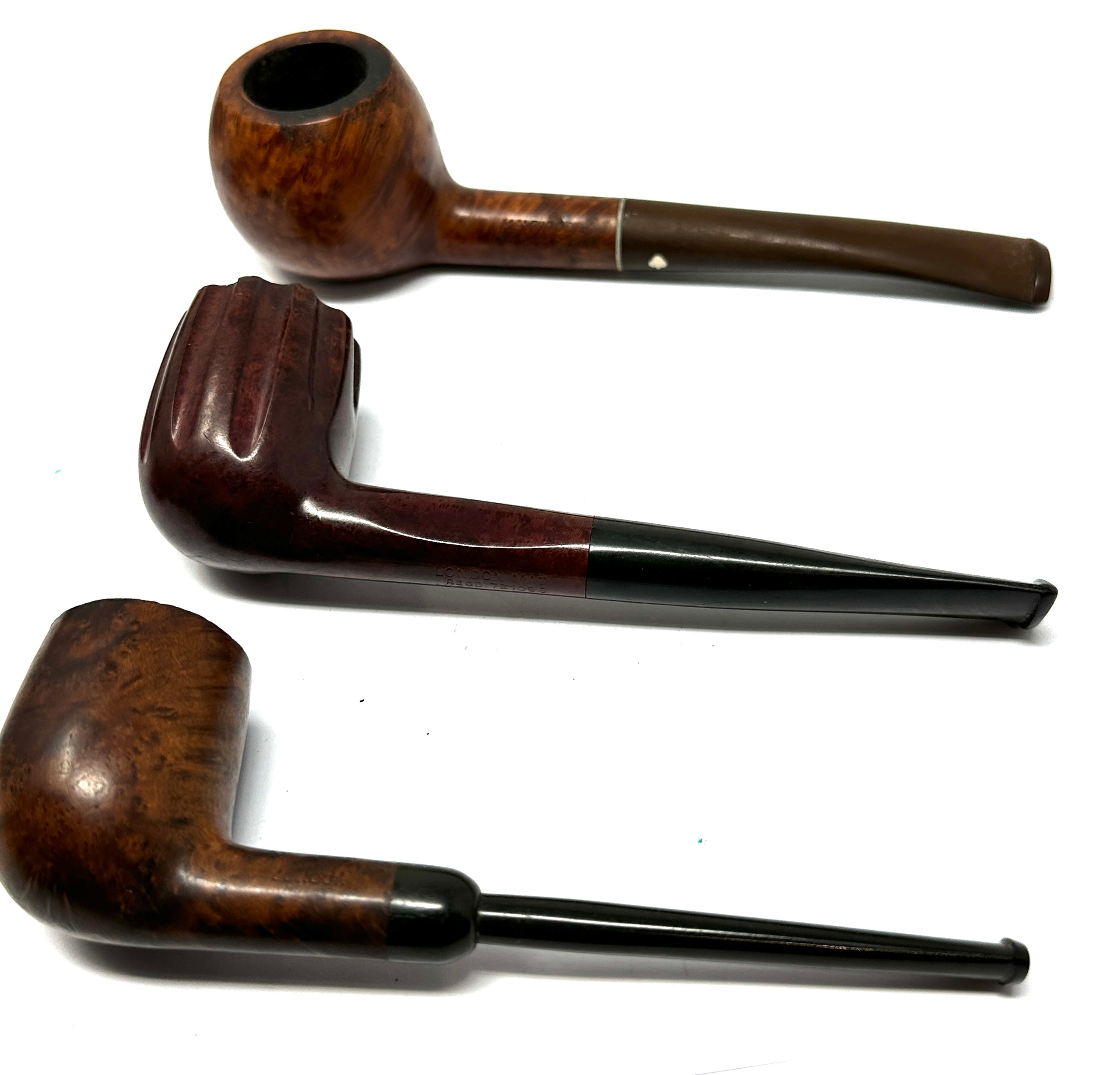 3 vintage pipes includes astleys london , kennett, kaywoodie