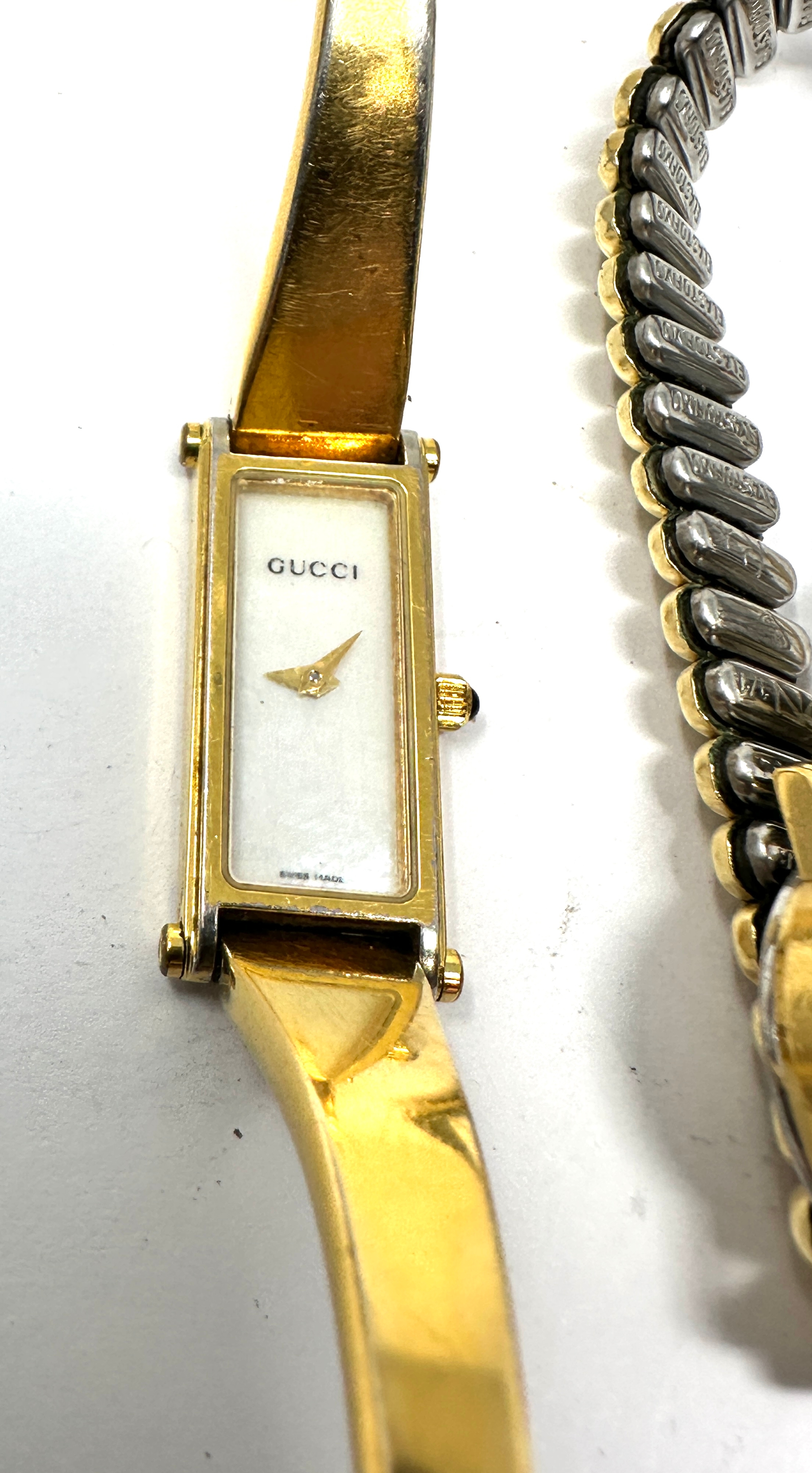 5 branded ladies quartz wristwatches all not ticking includes 2x gucci omega raymond weil & seiko - Bild 6 aus 6