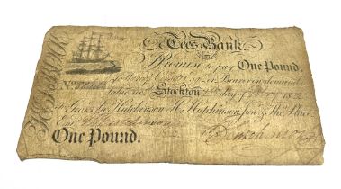 Georgian tees Bank Provincial Banknote One Pound feb 1812