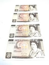 4 x G.Gill £10 Ten Pound Banknotes