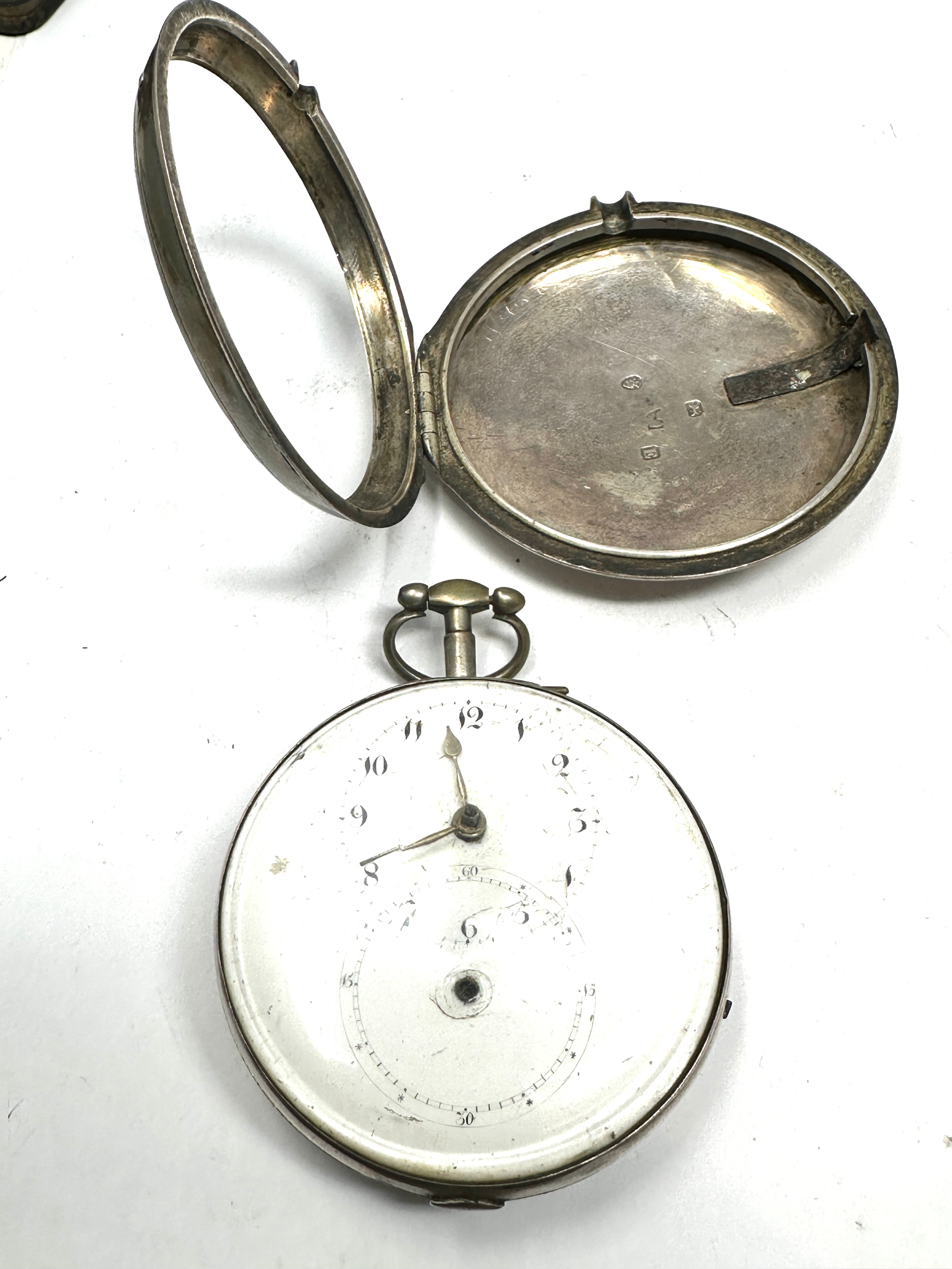 Antique georgian silver verge fusee pair case pocket watch chas golding dublin movement the watch is - Image 2 of 6