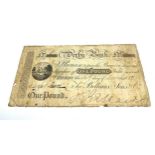 Georgian Derby Bank Provincial Banknote One Pound 16th March 1812.