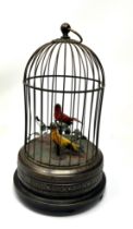 Large Singing Birds In A Gilded Cage measures approx height 28cm winds and plays automaton birds