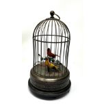 Large Singing Birds In A Gilded Cage measures approx height 28cm winds and plays automaton birds