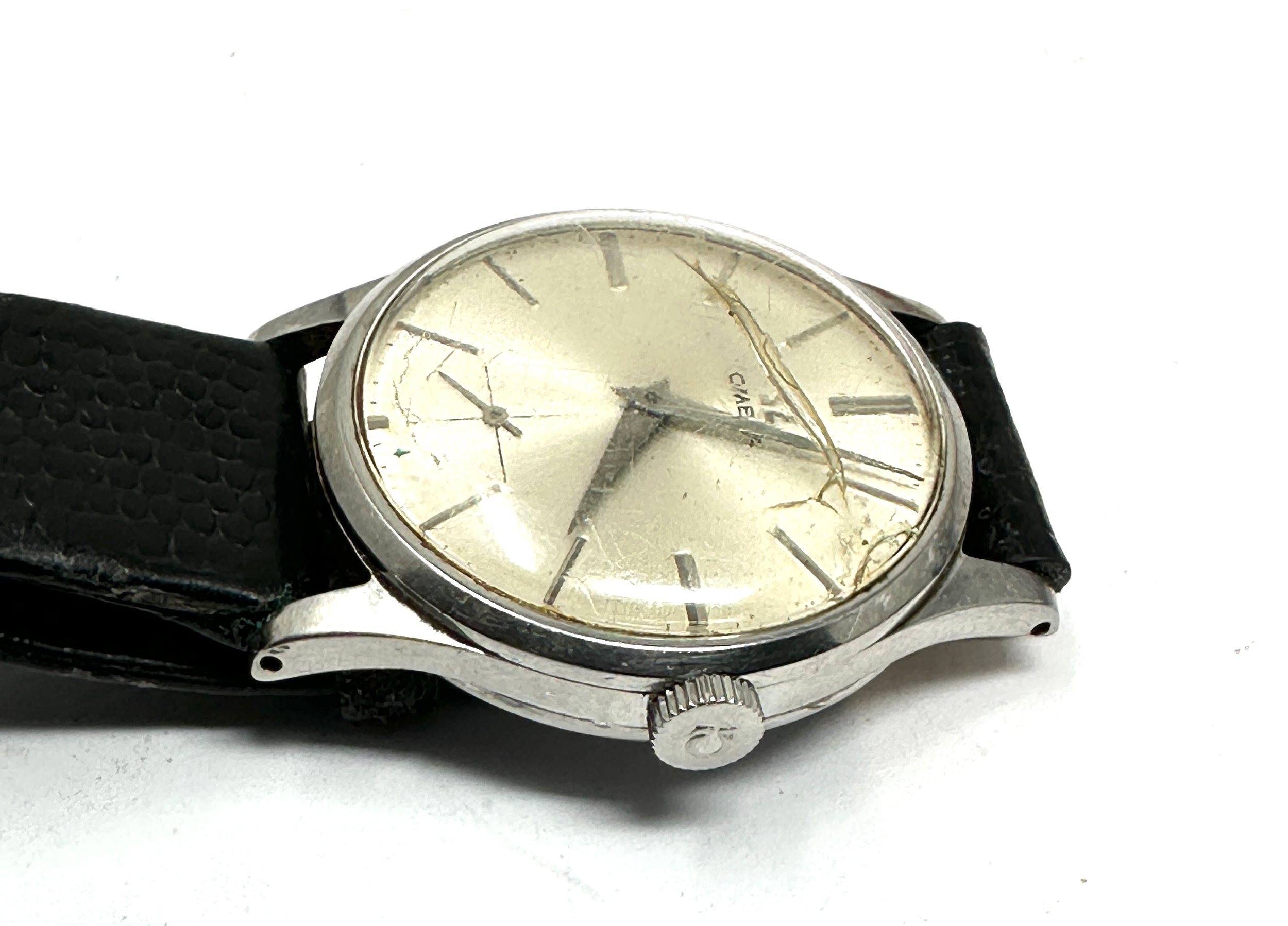 Vintage Omega manual wind gents wristwatch cal 266 steel cased crack to glass the watch is ticking - Image 2 of 5