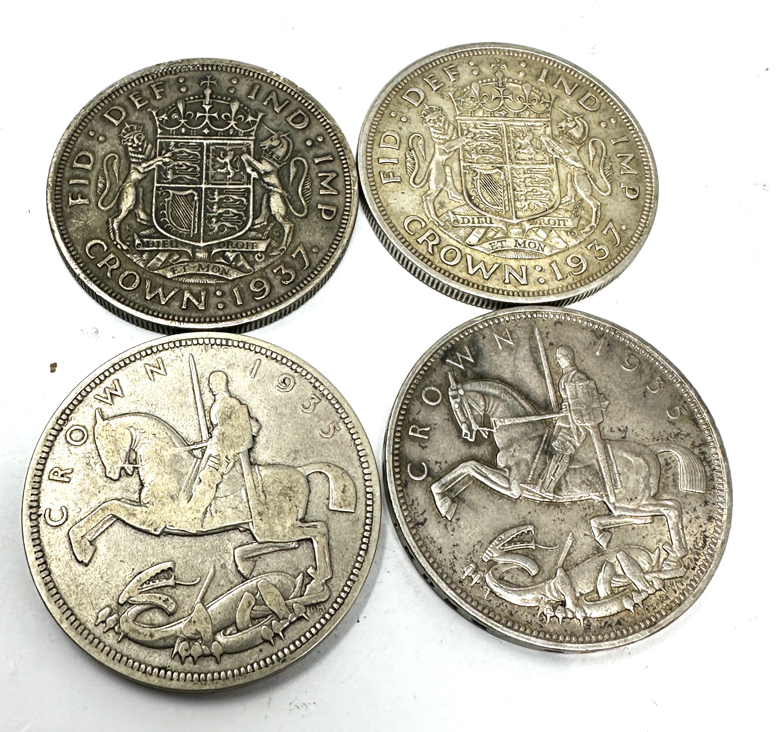 4 silver crowns 2 x 1937 & 2 x 1935 - Image 4 of 4