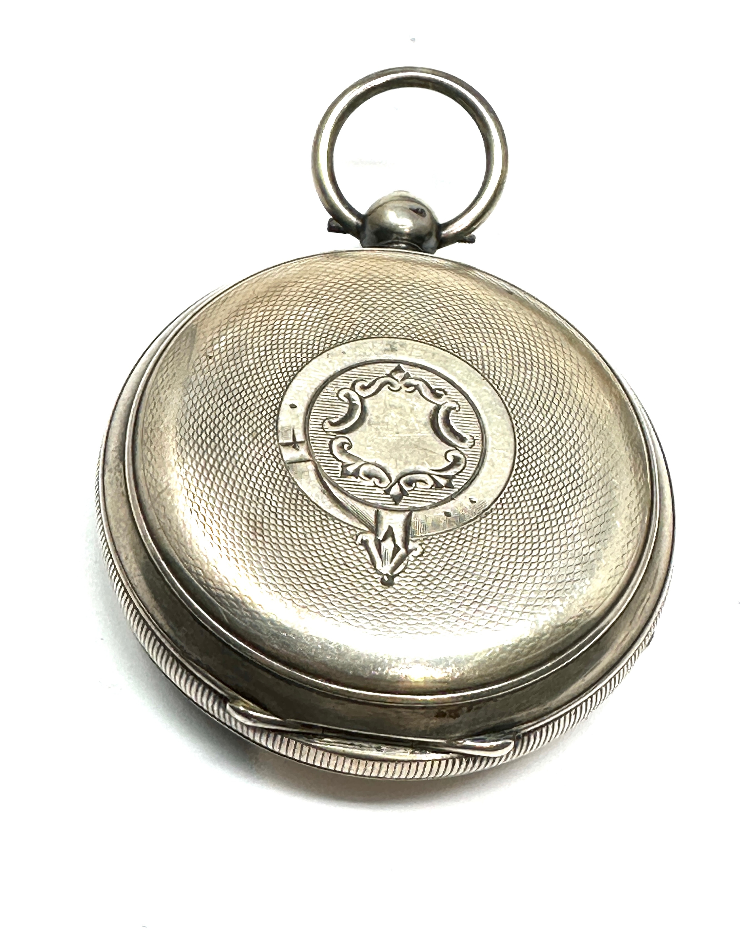 Antique silver open face pocket watch the watch is not ticking balance is spinning - Image 2 of 3