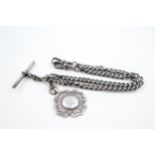 A silver double Albert watch chain (38g)