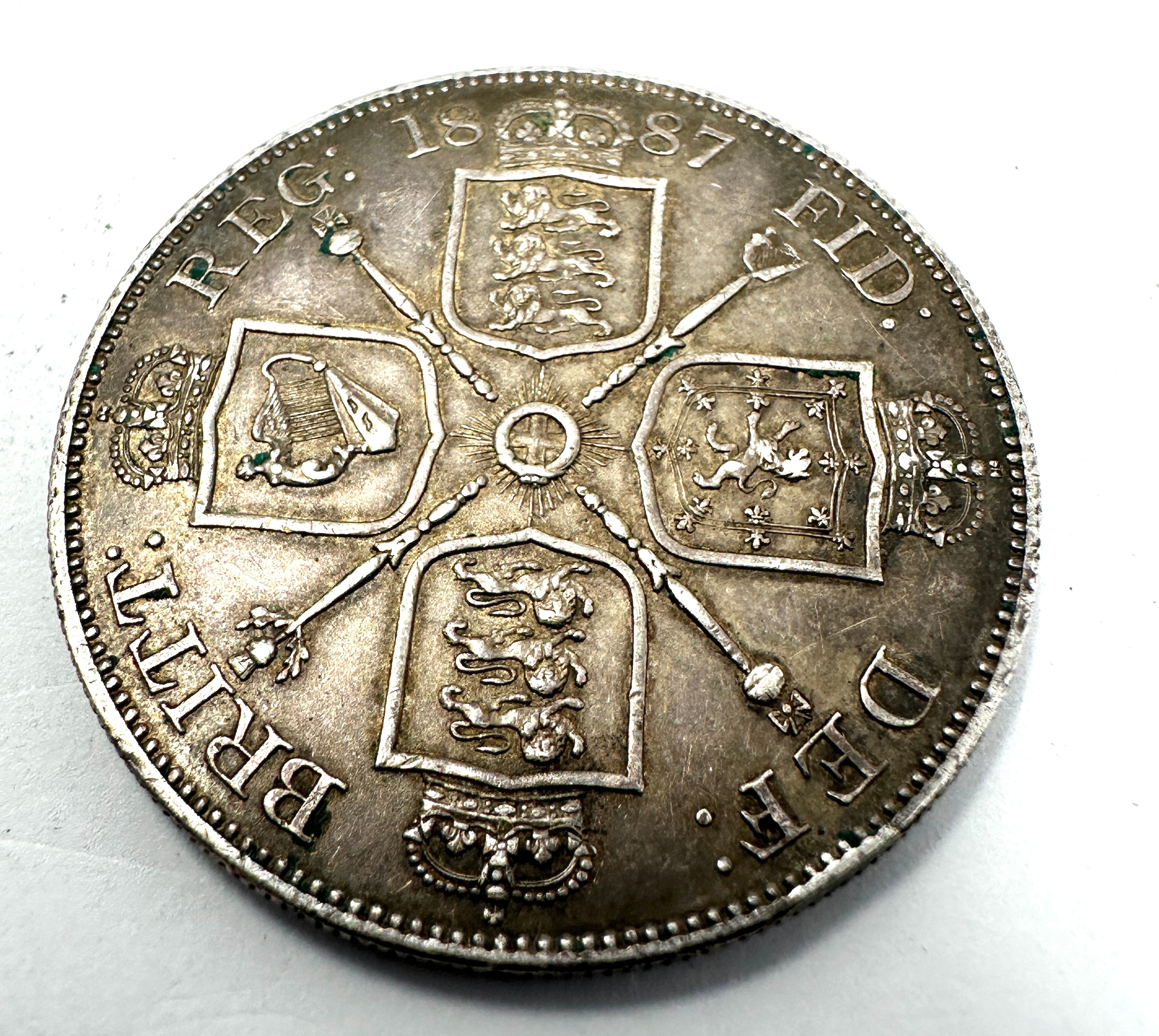 1887 Queen Victoria Jubilee Head Silver Double Florin high grade coin - Image 2 of 2