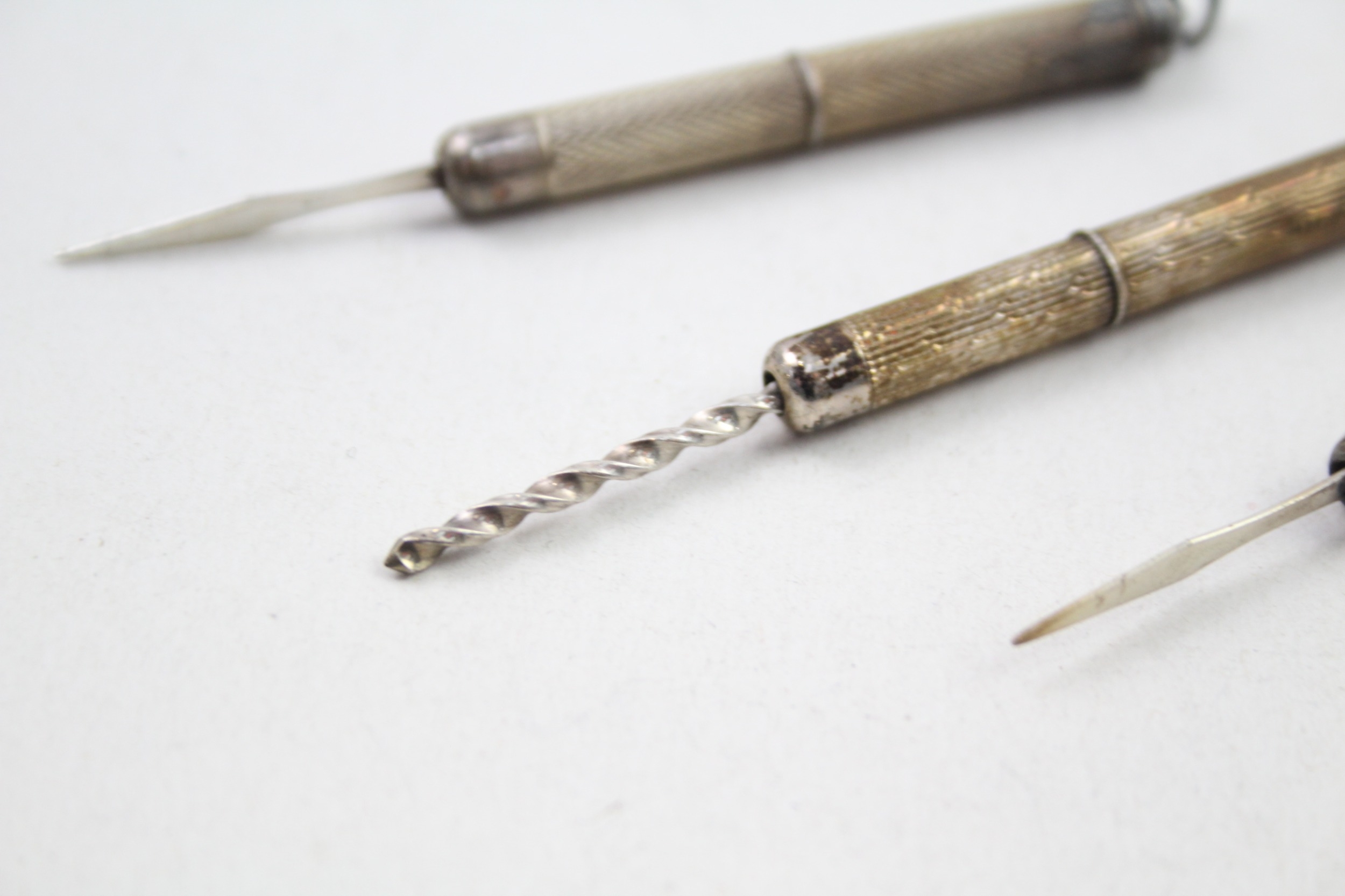 3 x .925 sterling pocket corkscrew & toothpick - Image 5 of 7