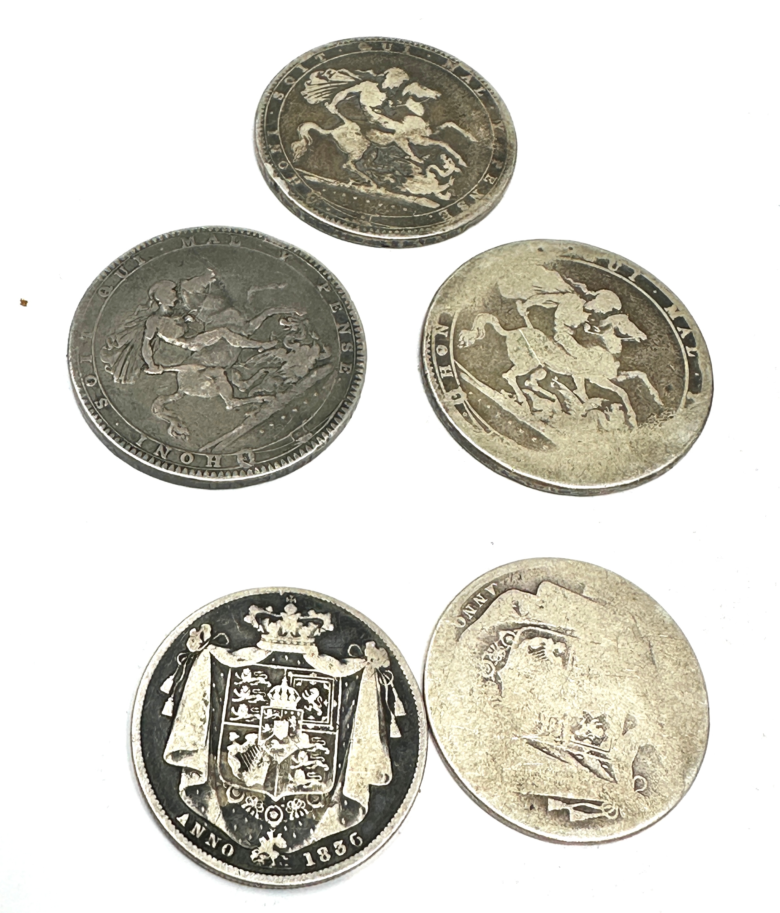 Georgian silver coins inc 3 crowns & 2 half crowns - Image 2 of 2