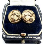 9ct gold clogau earrings measure approx 15mm dia weight 5.3g