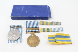 Boxed ER.II Korea Medal Pair & Ribbon Bar Queens Korea Named 22493450 Pte. P