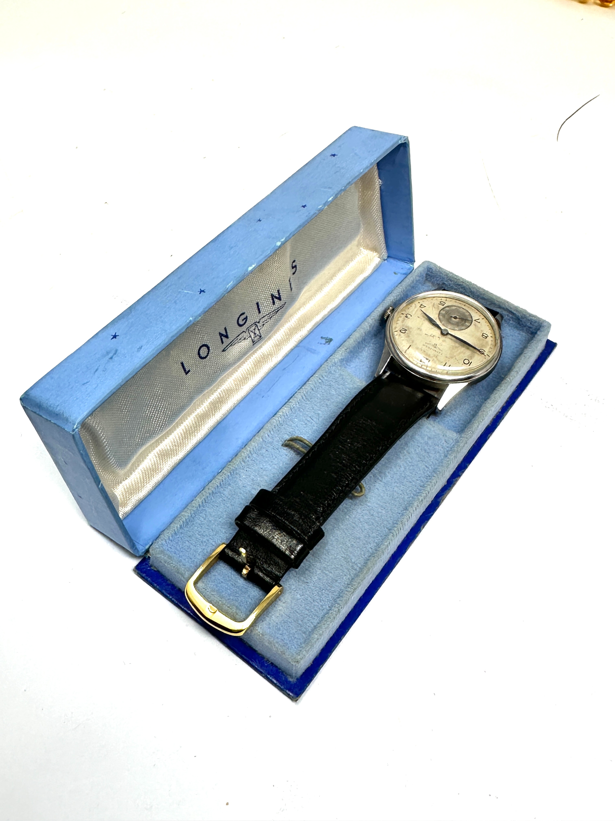 Original boxed vintage Longines gents wristwatch the watch is ticking - Image 4 of 4
