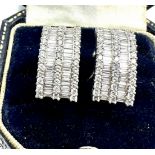 Fine 18ct white gold diamond earrings 1.76ct of diamonds weight 10g