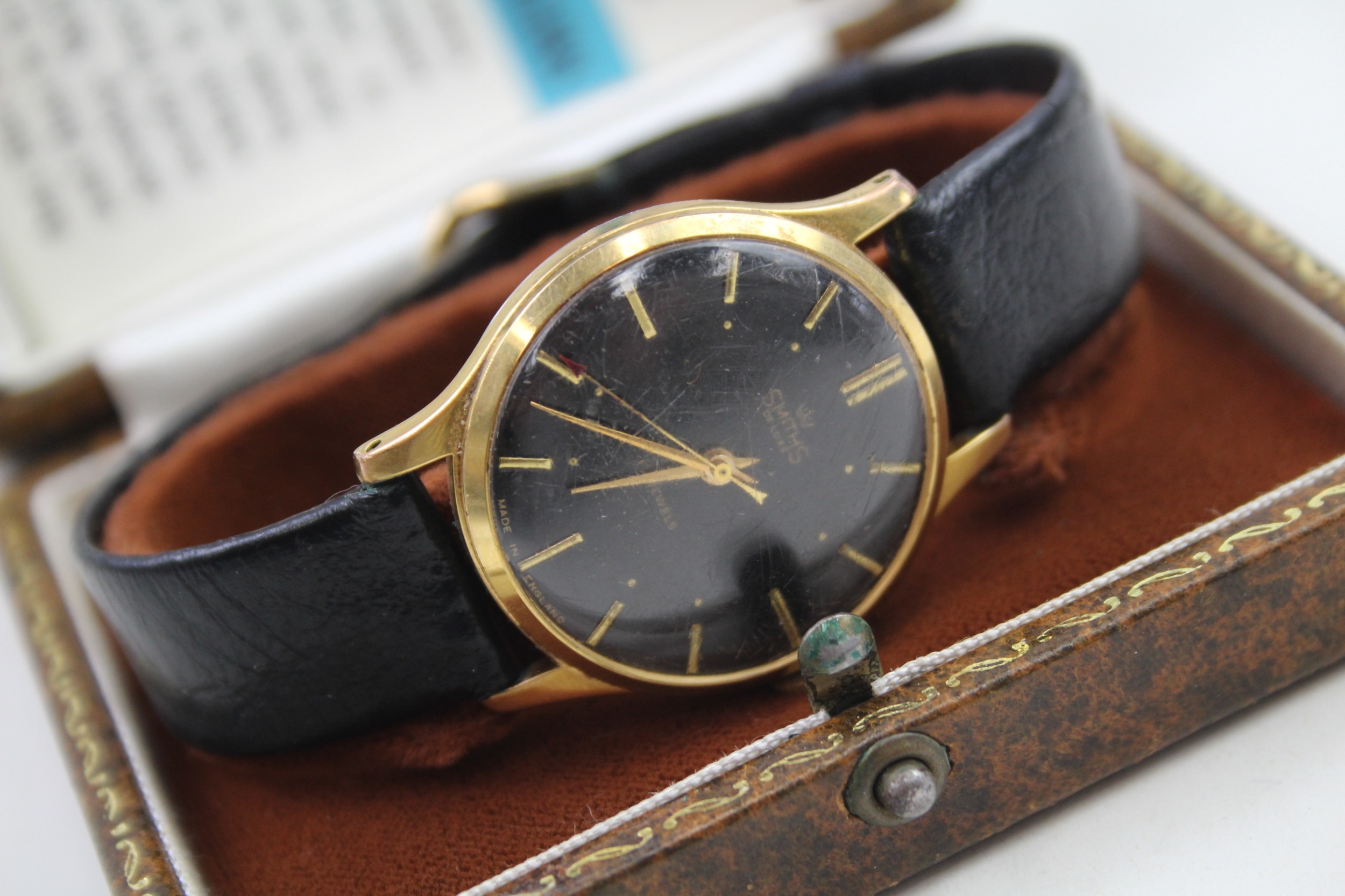 Mens Smiths De Luxe Gold Tone Wristwatch Hand Wind WORKING - Image 3 of 5