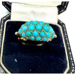 antique 9ct gold turquoise ring weight 4.8g