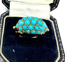 antique 9ct gold turquoise ring weight 4.8g