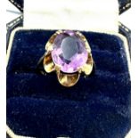 9ct gold amethyst ring weight 3.3g