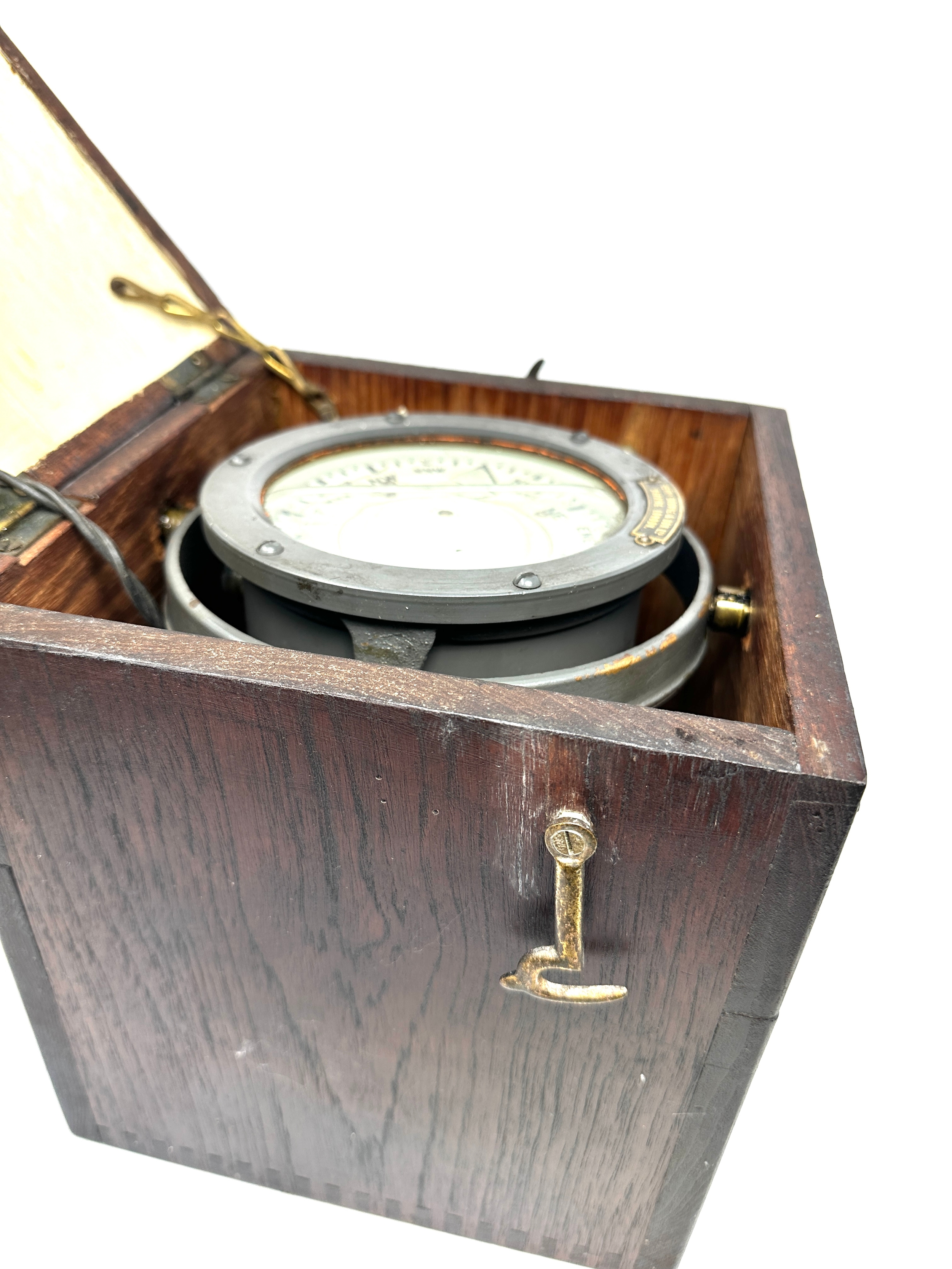 Henry Browne & Sons sestrel marine Ship Compass no b3/3013l in wooden case - Image 4 of 6