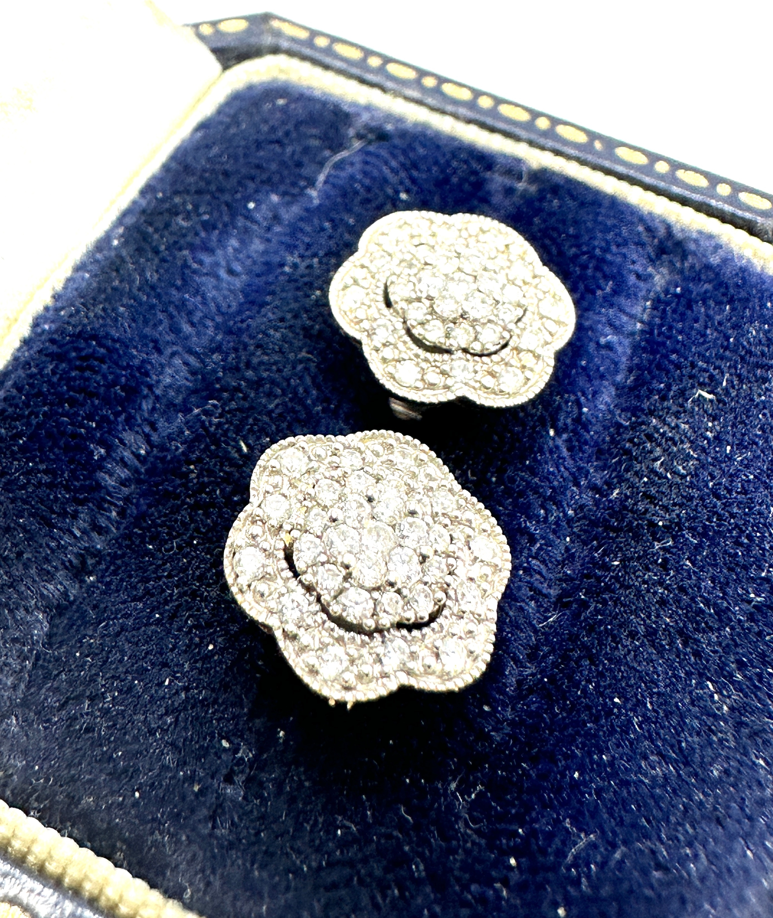 9ct gold diamond earrings .40ct diamonds weight 2.3g - Image 2 of 4