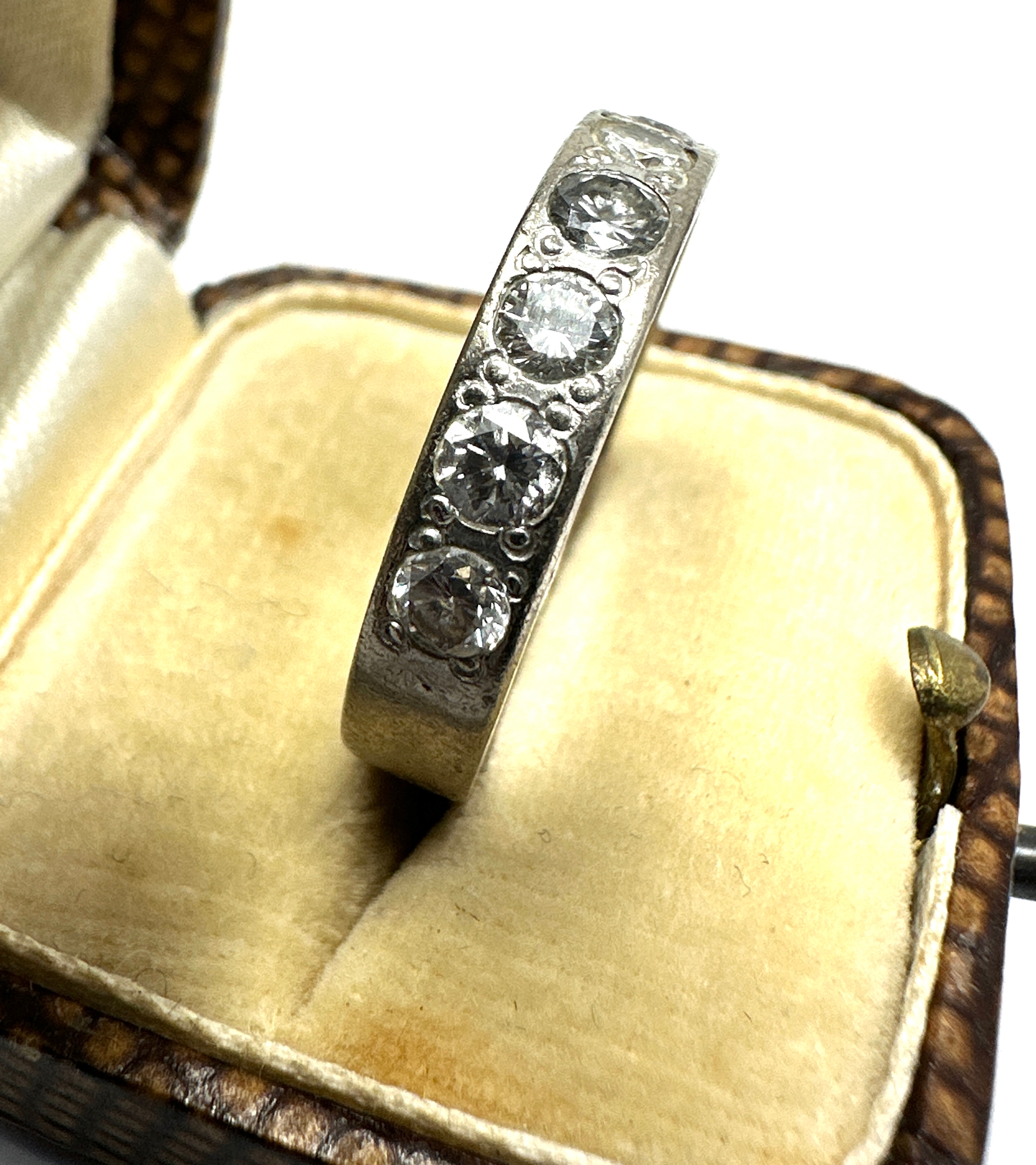 Fine 18ct white gold diamond half eternity ring est 1ct diamonds weight 8g boxed - Image 2 of 4