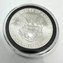 1991 American 1oz Fine Silver Liberty Eagle $1 One Dollar Coin in original sealed case