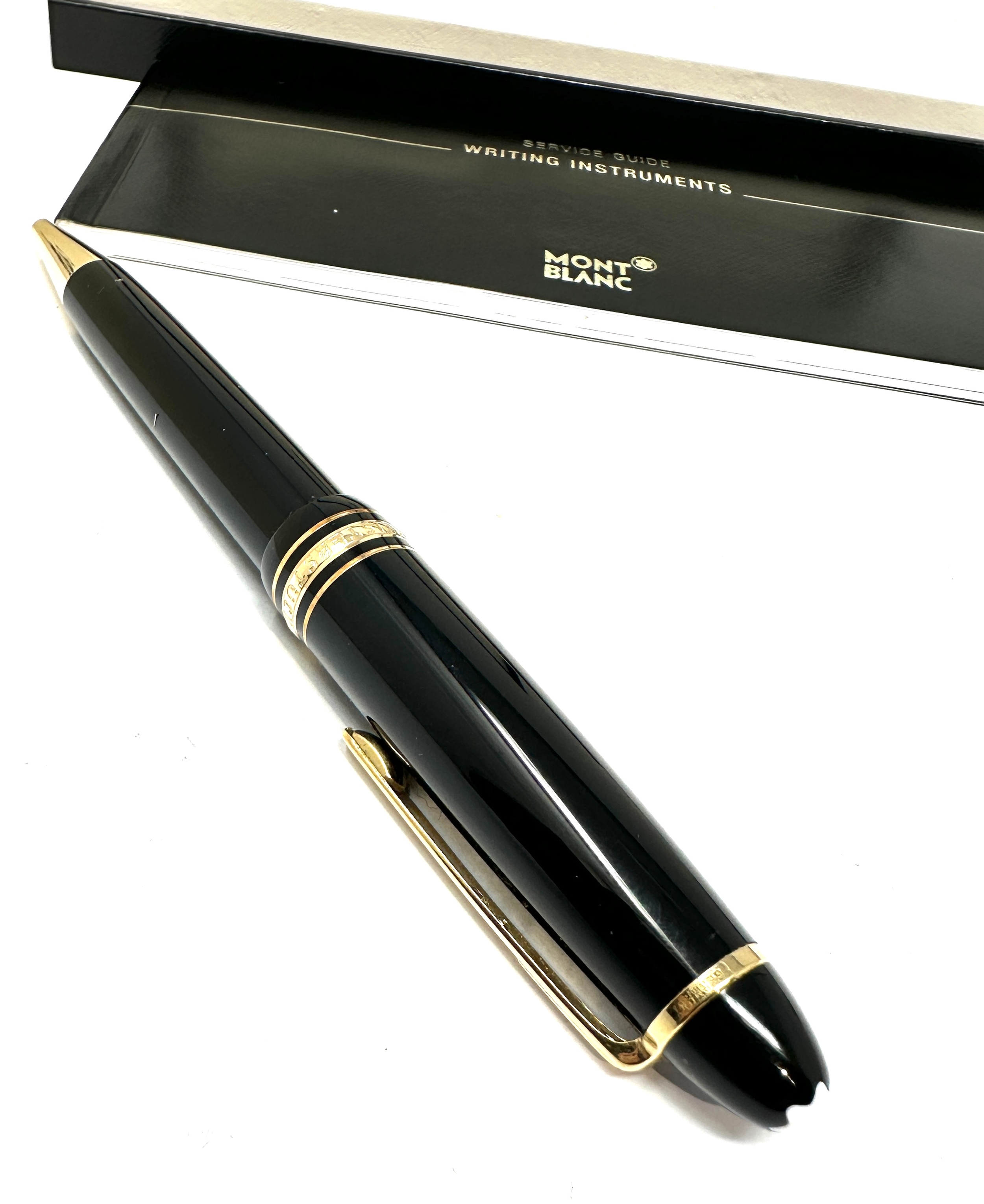 Boxed as new Mont blanc large black roller ball pen - Image 4 of 5