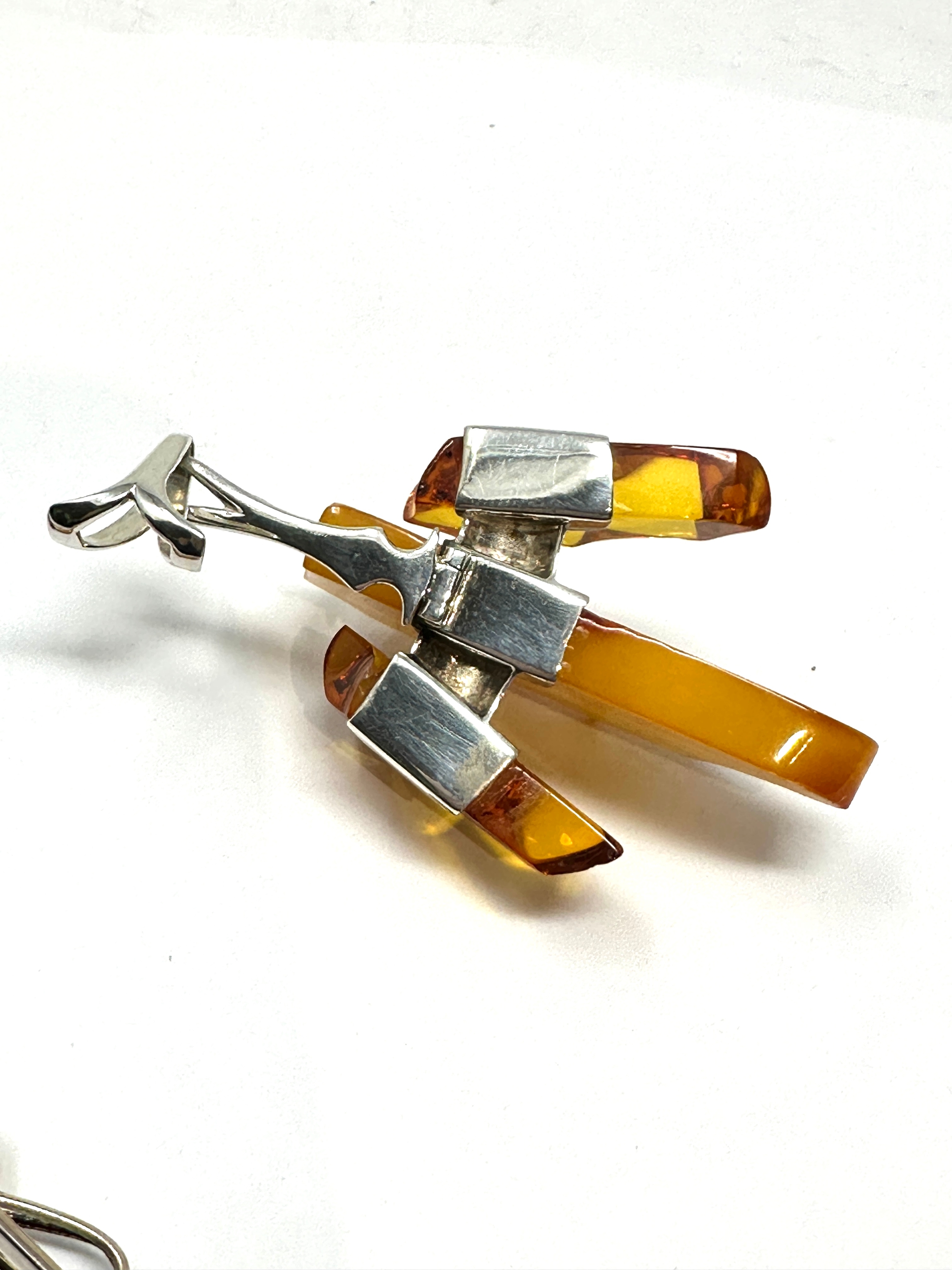 2 silver & amber pendants - Image 5 of 6