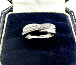 9ct white gold diamond ring weight 2.5g