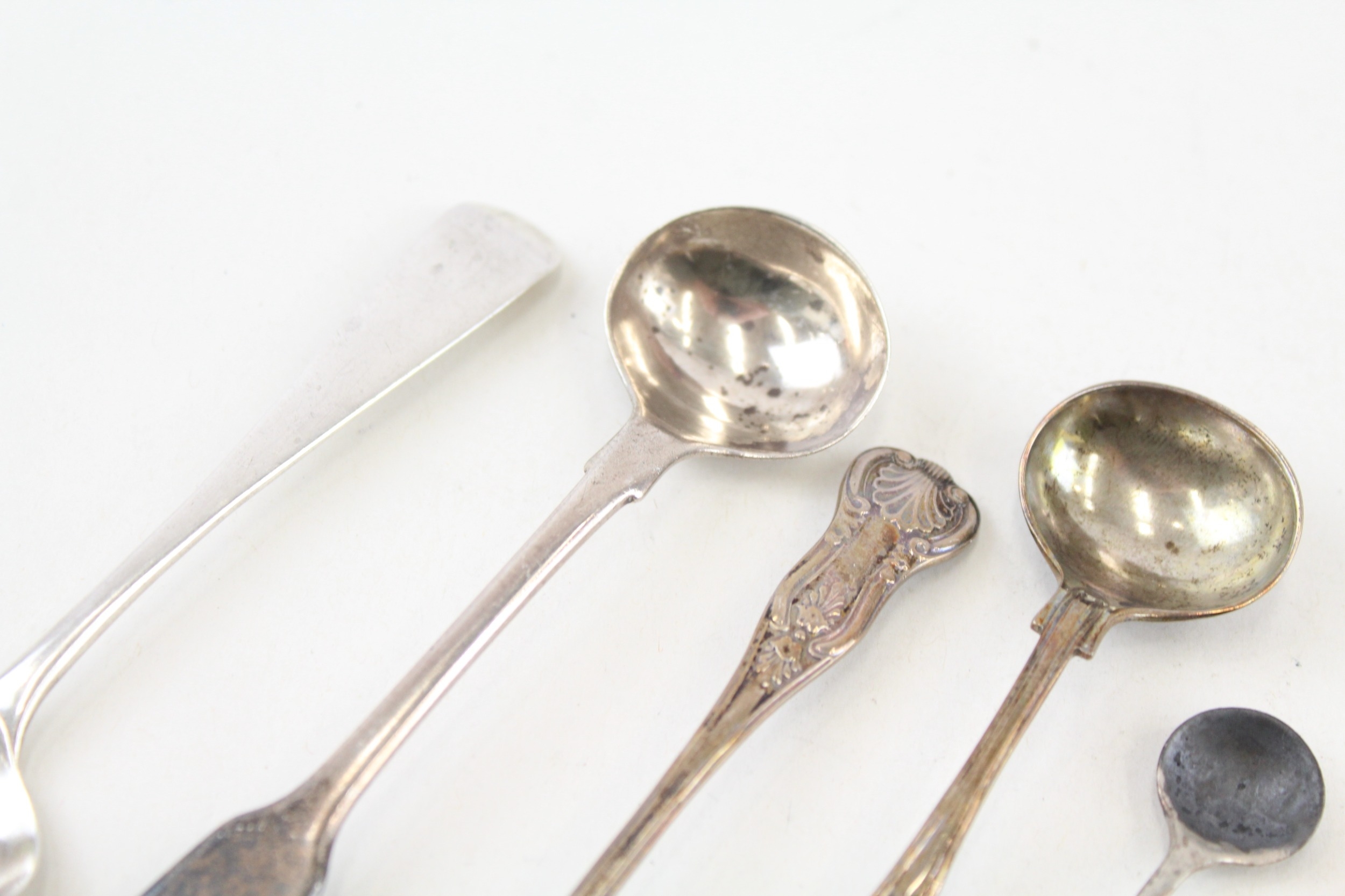 9 x .925 sterling condiment spoons inc georgian - Image 6 of 6