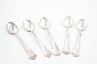 5 x .830 norway silver teaspoons maker marked NW