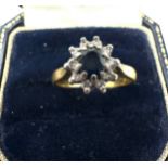 18ct gold sapphire & diamond ring weight 4.3g