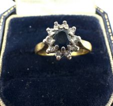 18ct gold sapphire & diamond ring weight 4.3g