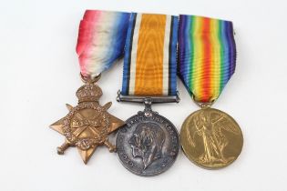 Mounted WW1 1914-15 Star Trio Named 47040 Pnr Spr A.V Smith R.E