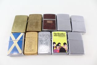 10 x Zippo Lighters Inc Brass Venetian Beatles Yellow Submarine Wild West Etc