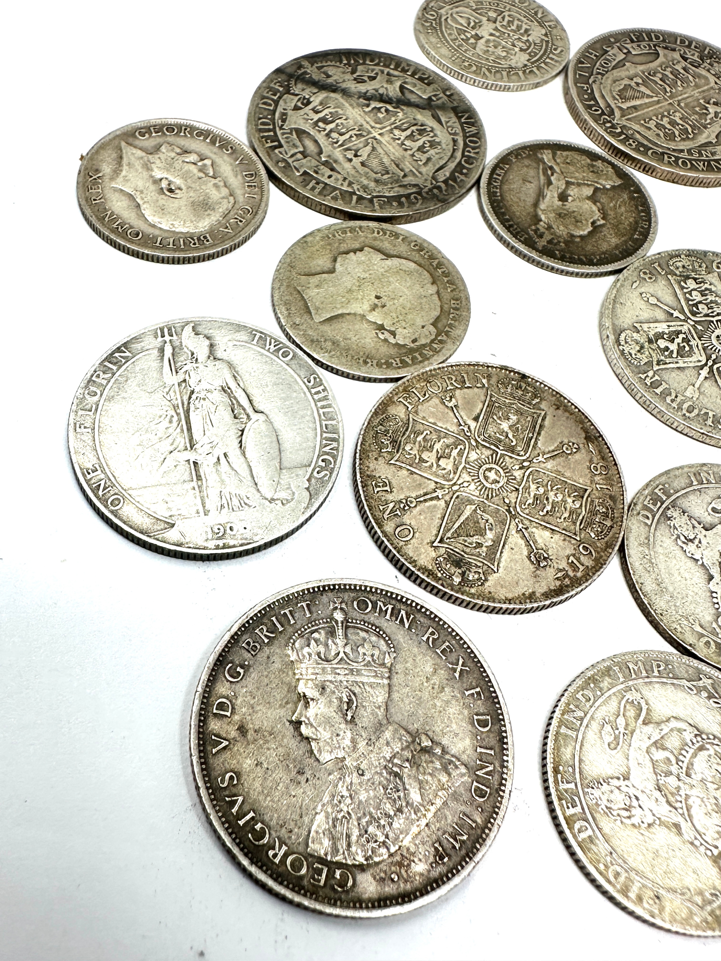 selection of pre 1920 silver coins inc half crowns florins shillings - Image 2 of 3