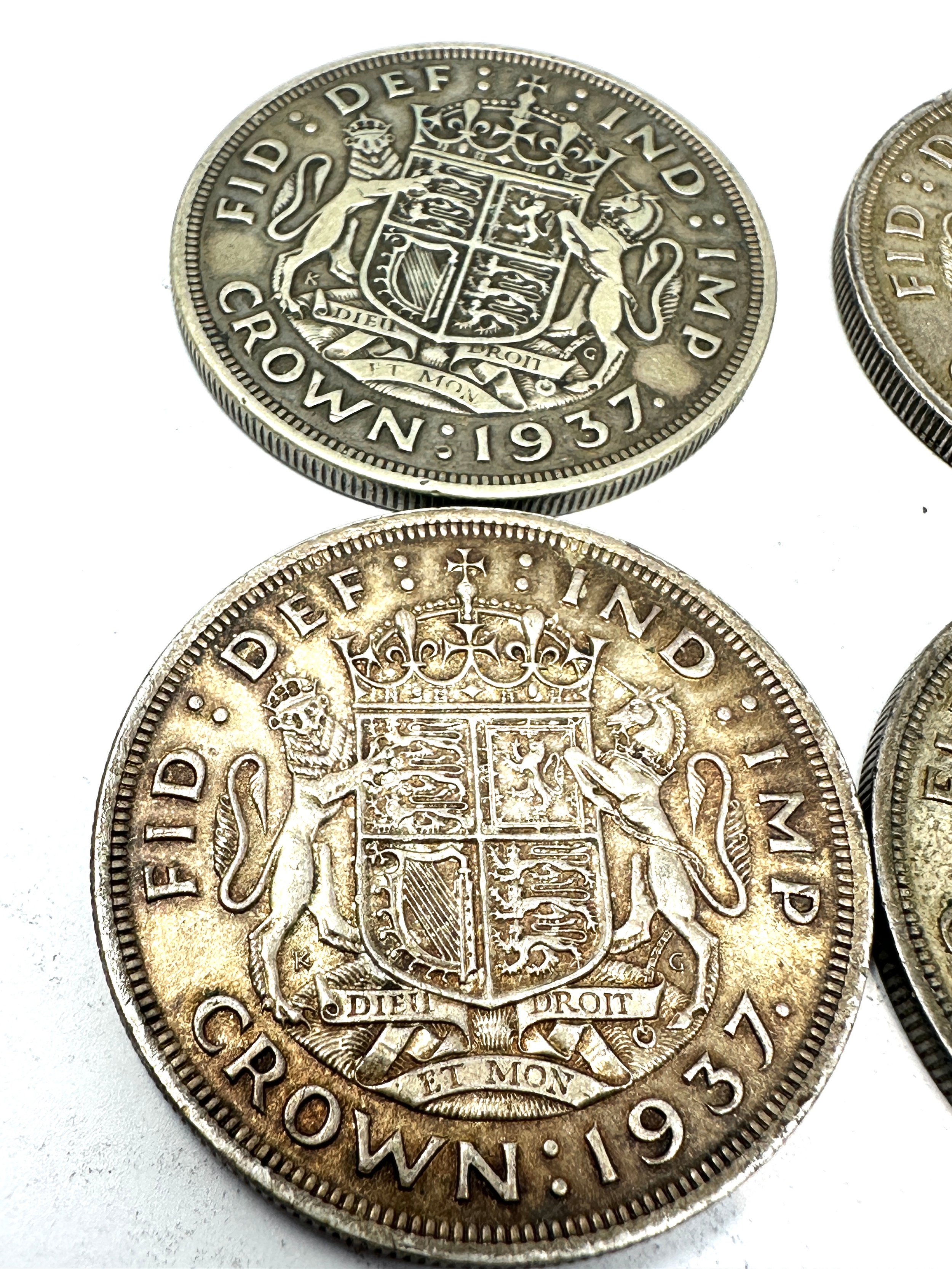 4 george V1 1937 silver crowns - Image 3 of 4