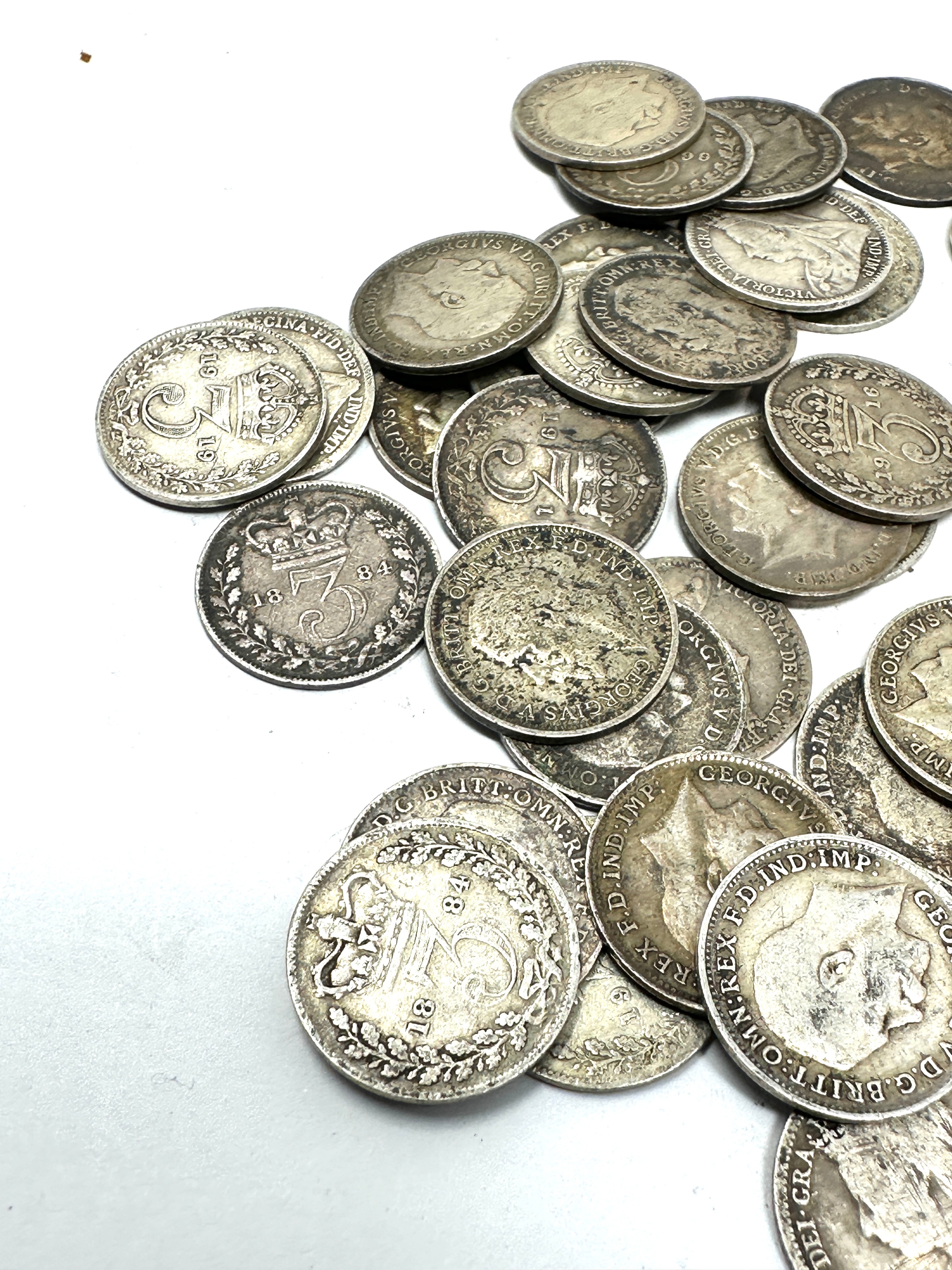 selection of pre 1920 silver three pence coins - Image 2 of 4