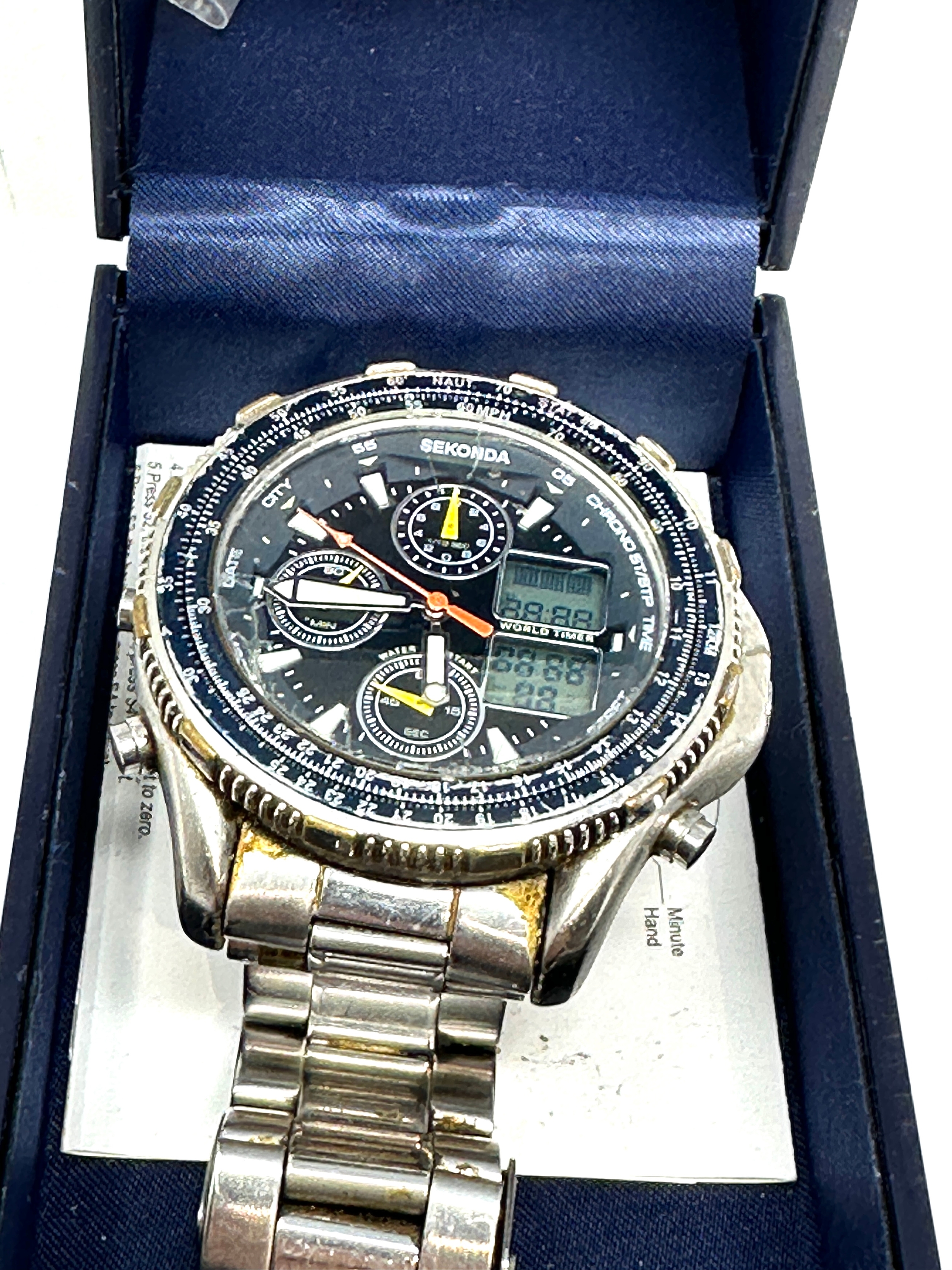selection of quartz chronograph etc wristwatches inc sekonda auriol ralph klien etc prob need new - Image 4 of 4