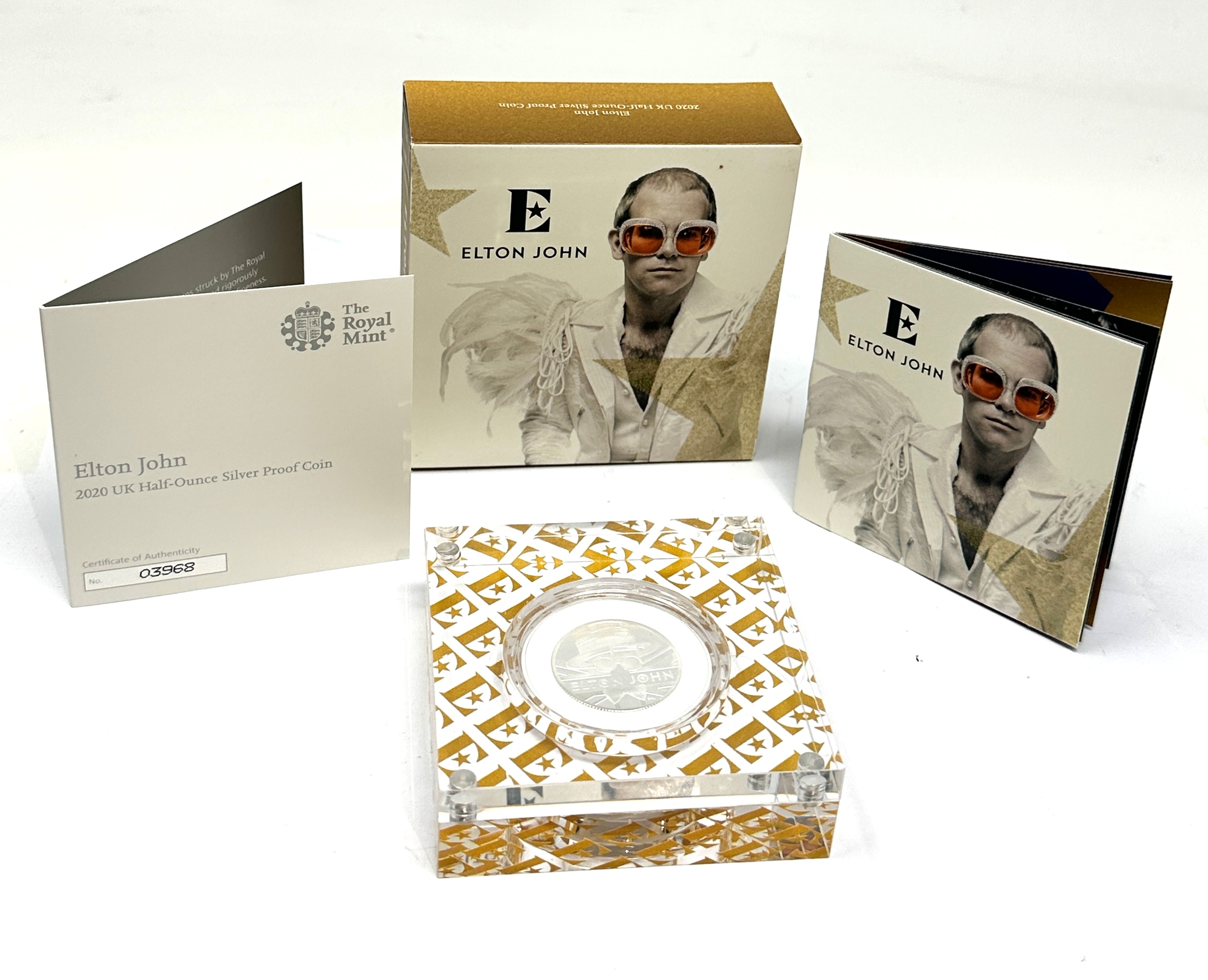 Elton John 2020 UK Half Ounce Silver Proof Coin Royal Mint