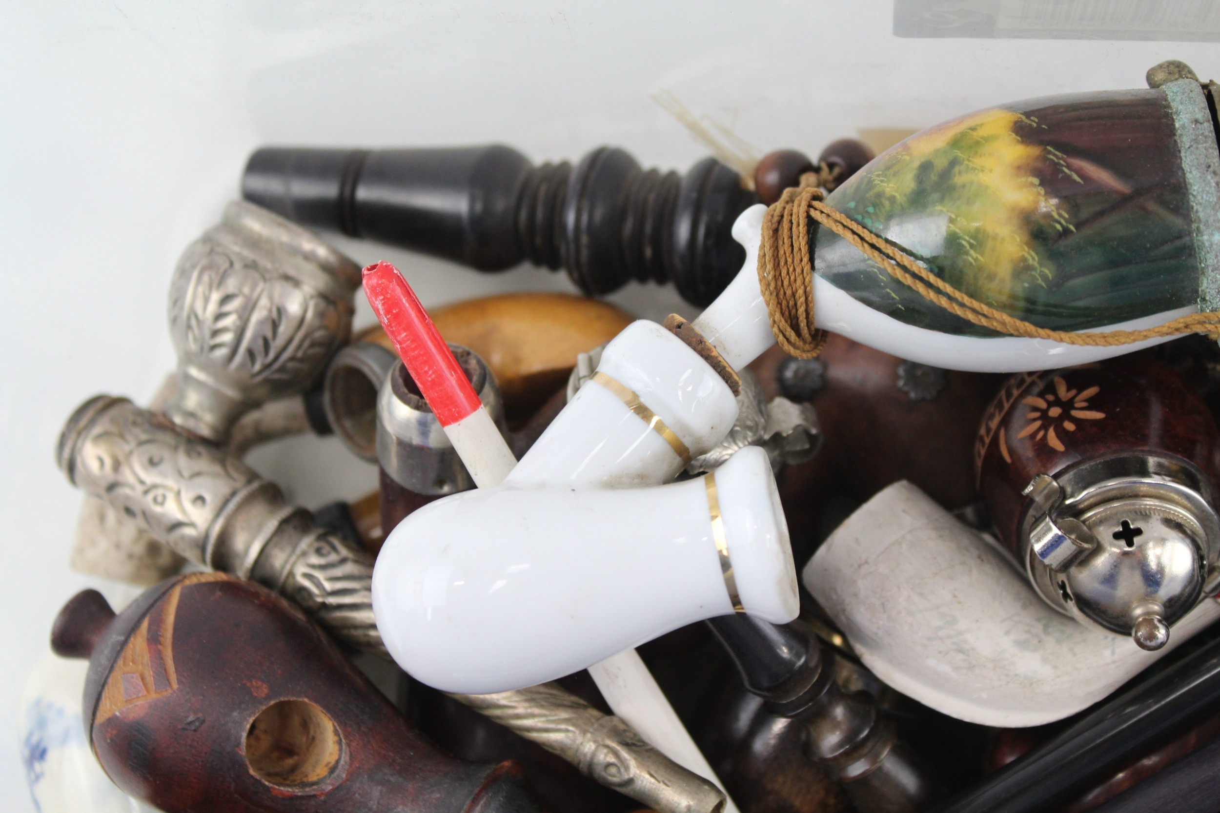 Estate Pipe Job Lot Inc. Hand Carved Tyrolean Ceramic East Asian Dutch Clay Etc - Image 2 of 6