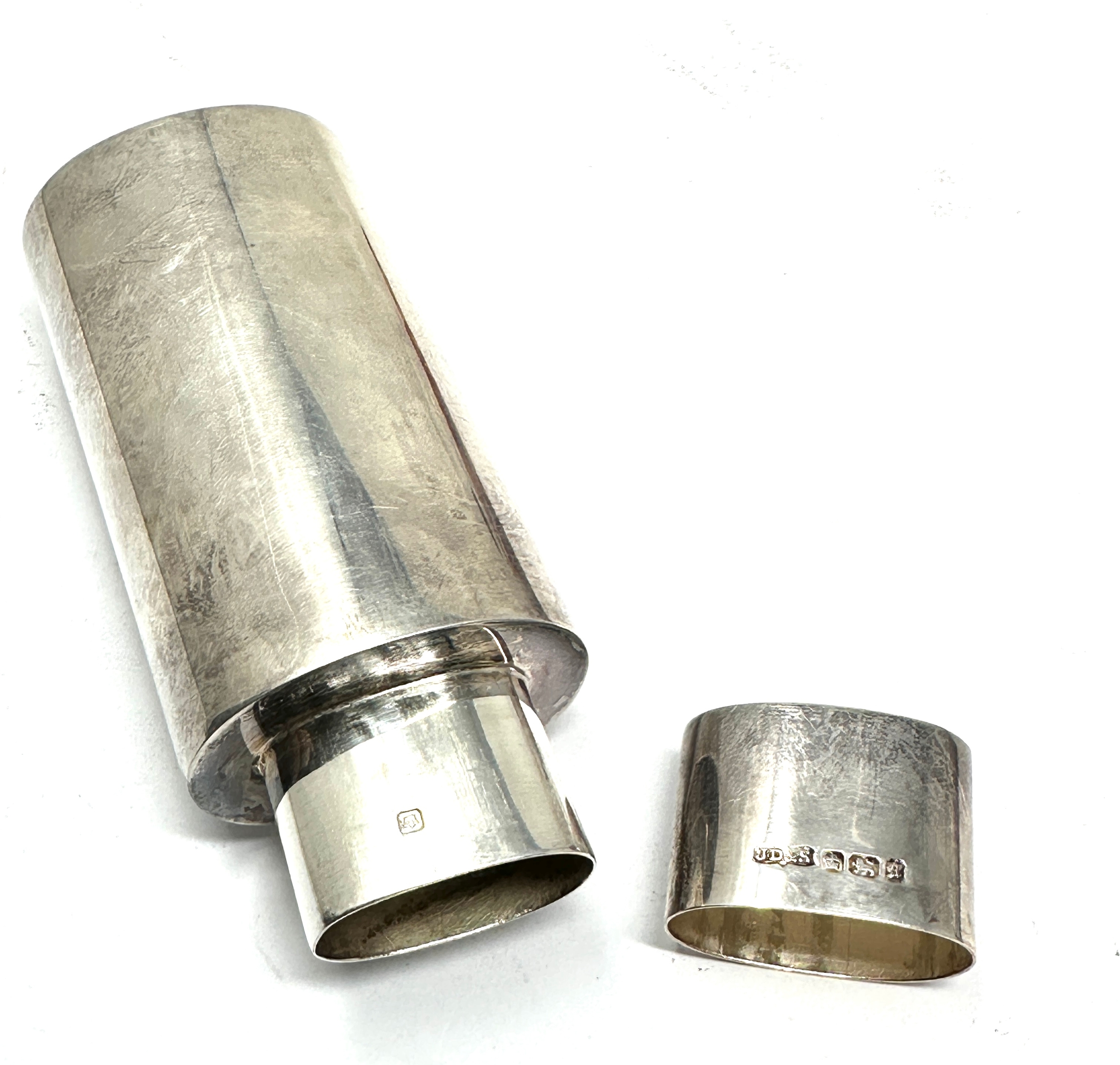 silver flask measures approx height 9cm Sheffield silver hallmarks weight 54g - Image 3 of 4