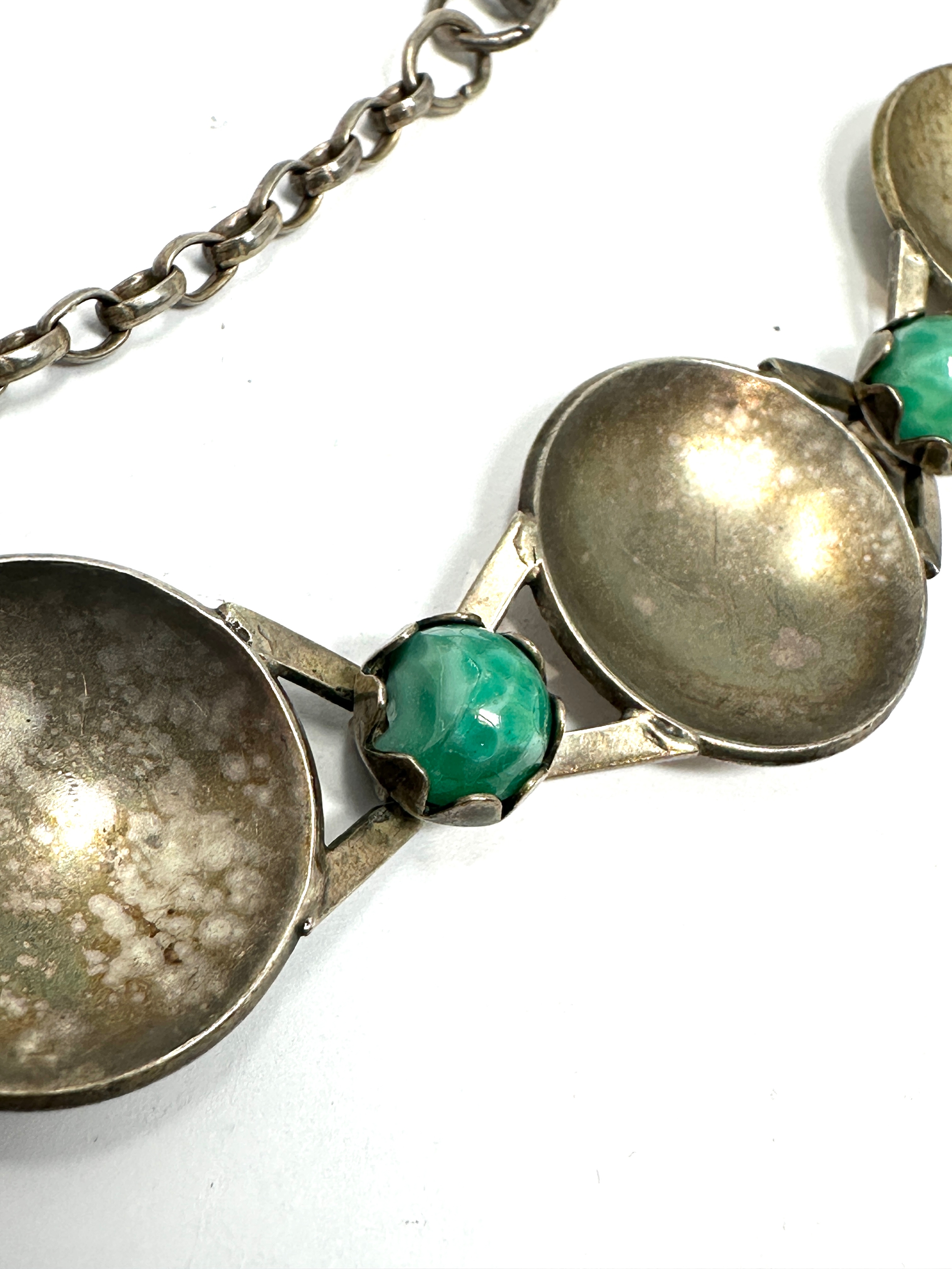 Continental vintage stone set choker necklace hallmarked 800 ag 50 measures approx 40cm when - Image 4 of 6