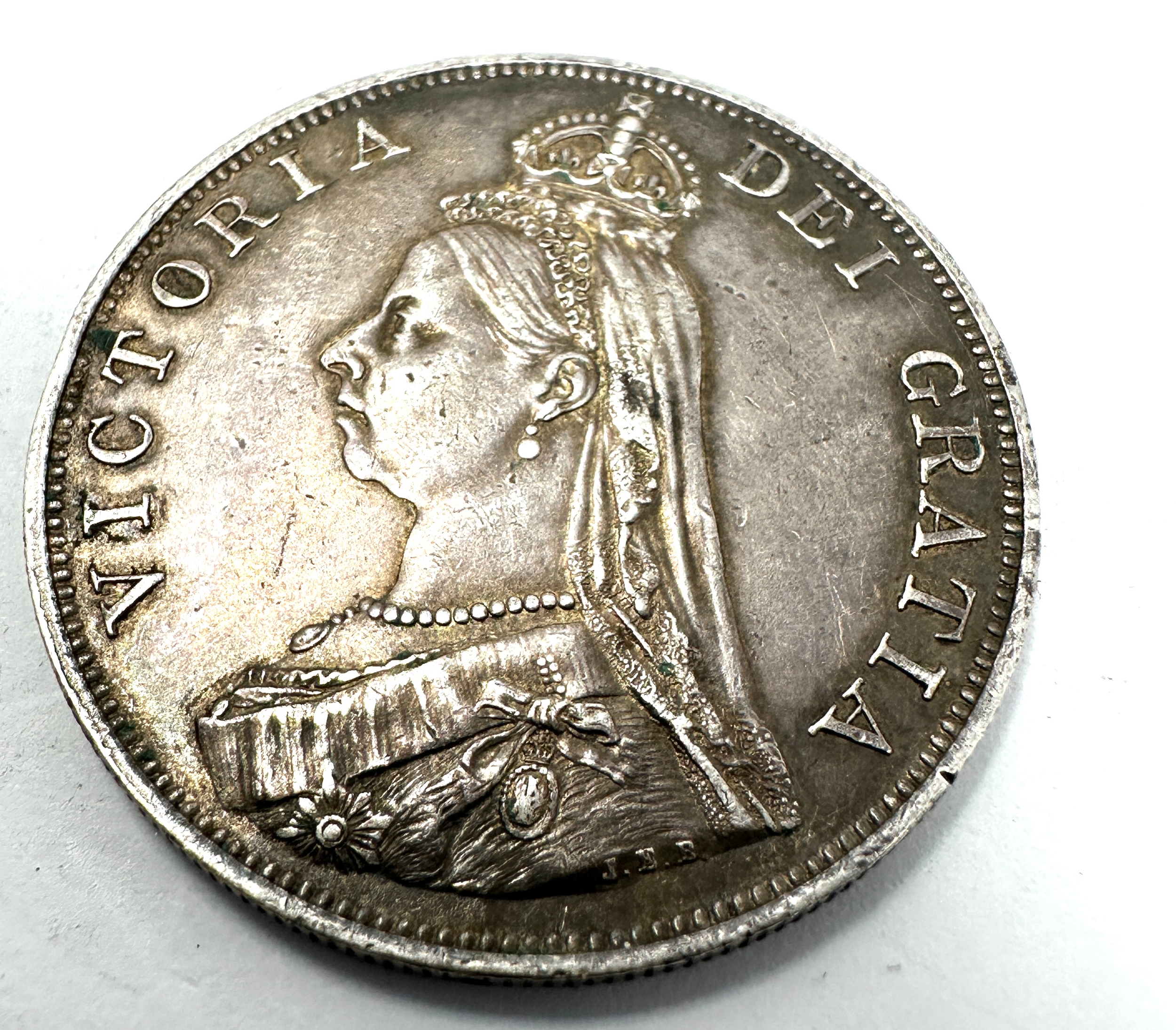 1887 Queen Victoria Jubilee Head Silver Double Florin high grade coin