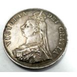 1887 Queen Victoria Jubilee Head Silver Double Florin high grade coin