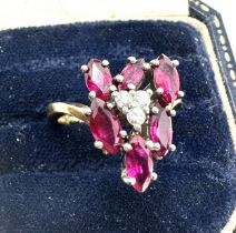 18ct gold ruby & diamond ring weight 7.4g