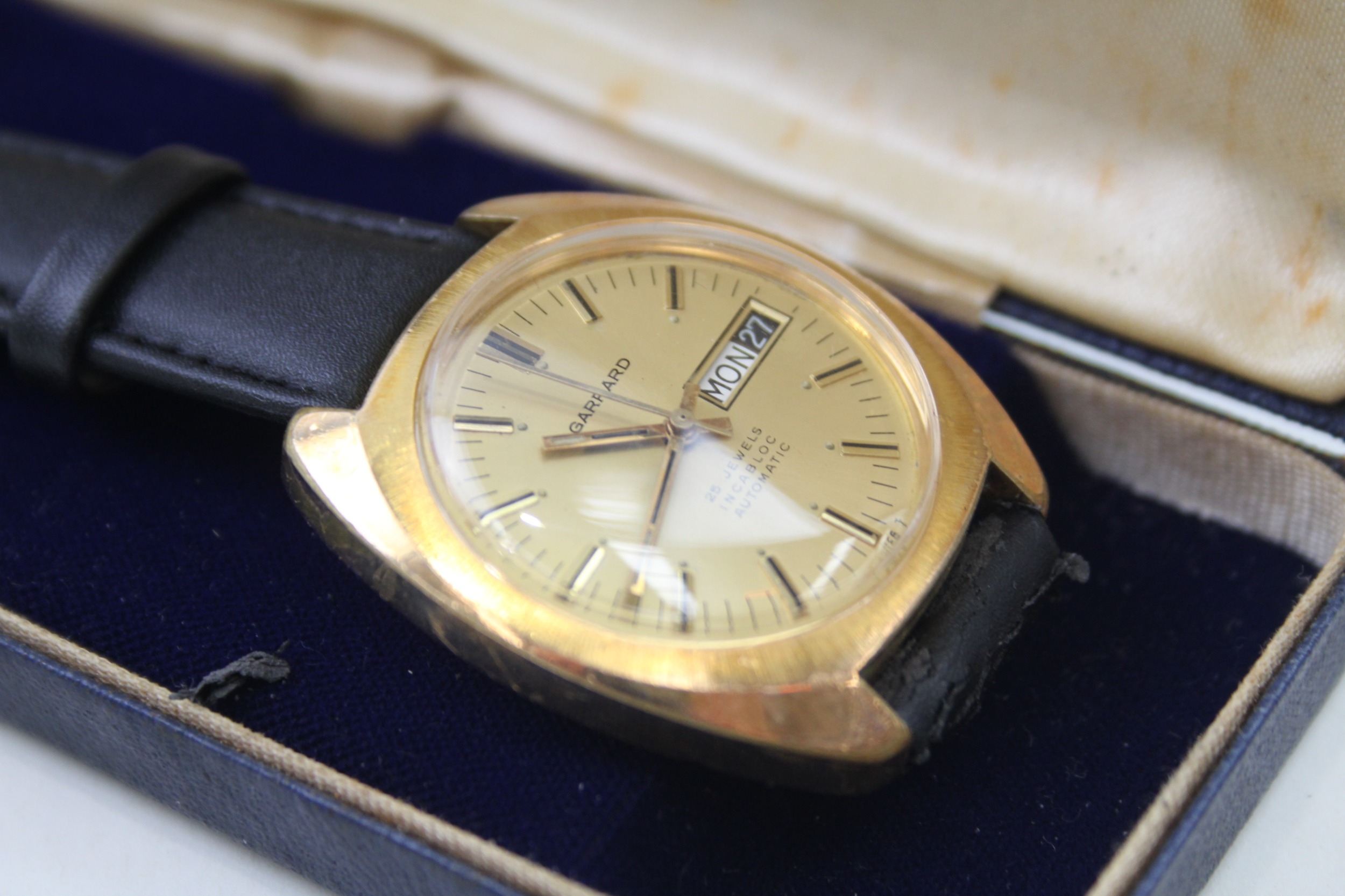 Mens Garrard Gold Tone Wristwatch Automatic WORKING - Image 2 of 7