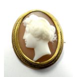 Antique gold framed cameo brooch weight 4.5g